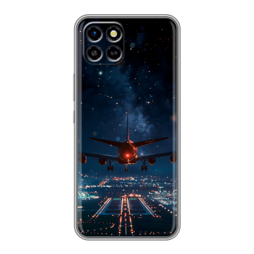 Силиконовый чехол на Infinix SMART 6 HD с принтом самолет
