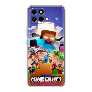 Силиконовый чехол на Infinix SMART 6 HD с принтом Майнкрафт Minecraft Силиконовый чехол на Infinix SMART 6 HD с принтом Майнкрафт Minecraft