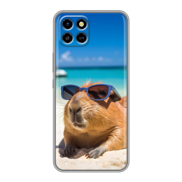 Силиконовый чехол на Infinix SMART 6 HD с принтом Капибара