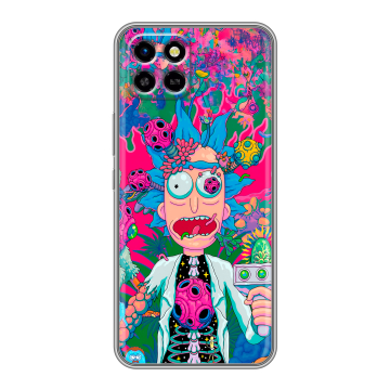 Силиконовый чехол на Infinix SMART 6 HD с принтом Рик и Морти Rick Morty