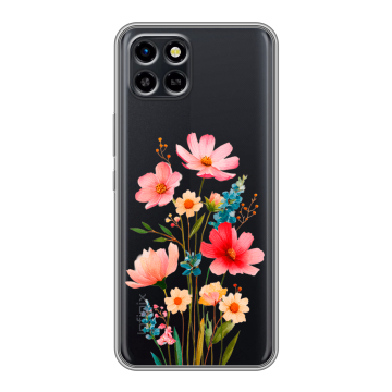 Силиконовый чехол на Infinix SMART 6 HD с принтом Цветы