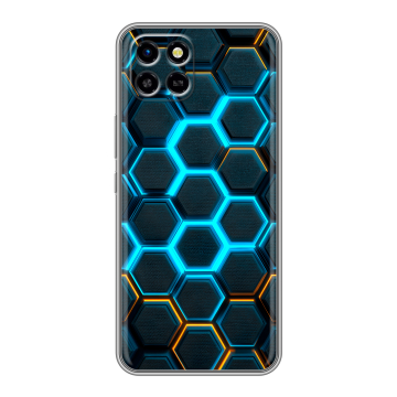 Силиконовый чехол на Infinix SMART 6 HD с принтом Неоновые соты