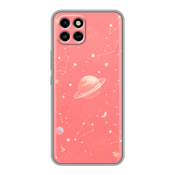 Силиконовый чехол на Infinix SMART 6 HD с принтом Розовый космос