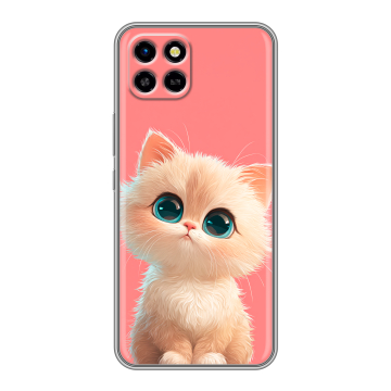 Силиконовый чехол на Infinix SMART 6 HD с принтом Розовый котенок