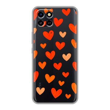 Силиконовый чехол на Infinix SMART 6 HD с принтом Сердечки