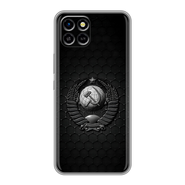 Силиконовый чехол на Infinix SMART 6 HD с принтом Герб Флаг СССР