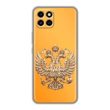 Силиконовый чехол на Infinix SMART 6 HD с принтом Герб Флаг России