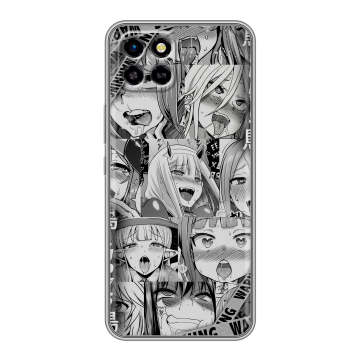 Силиконовый чехол на Infinix SMART 6 HD с принтом Ahegao Ахегао Аниме