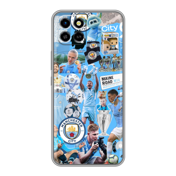 Силиконовый чехол на Infinix SMART 6 HD с принтом Man City Манчестер Сити