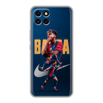 Силиконовый чехол на Infinix SMART 6 HD с принтом Барселона Barca Yamal 