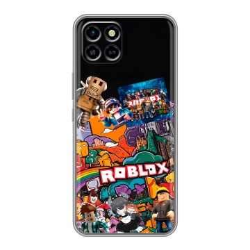 Силиконовый чехол на Infinix SMART 6 HD с принтом Roblox Роблокс