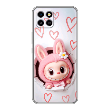 Силиконовый чехол на Infinix SMART 6 HD с принтом Labubu Лабубу