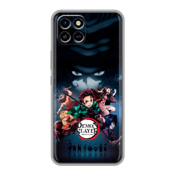 Силиконовый чехол на Infinix SMART 6 HD с принтом Demon Slayer Клинок рассекающий демонов