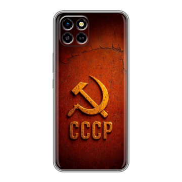 Силиконовый чехол на Infinix SMART 6 HD с принтом Флаг Герб СССР