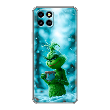 Силиконовый чехол на Infinix SMART 6 HD с принтом Новый год гринч