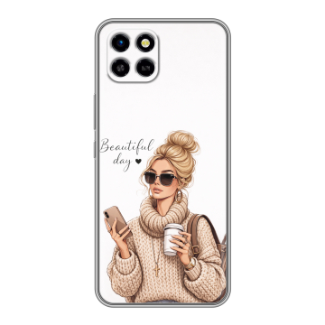 Силиконовый чехол на Infinix SMART 6 HD с принтом женский