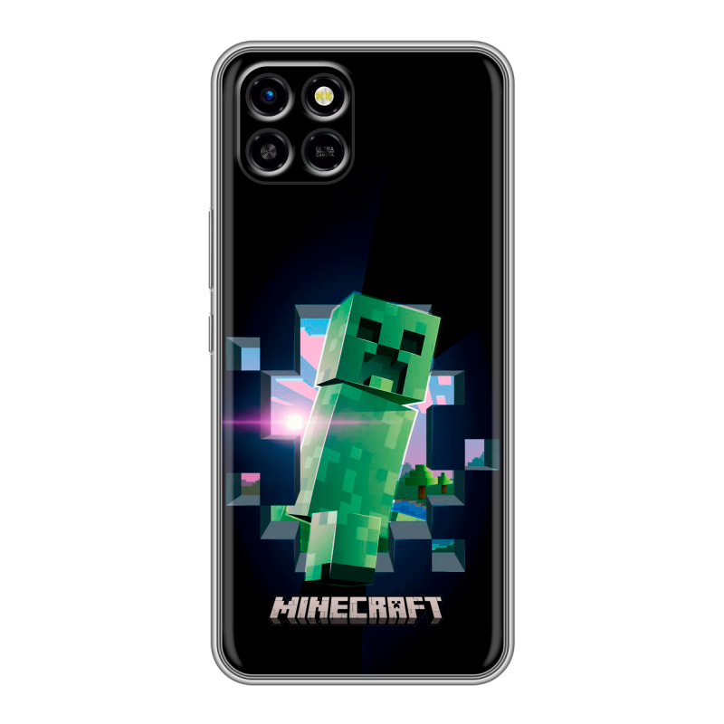 Силиконовый чехол на Infinix SMART 6 HD с принтом Майнкрафт Minecraft Силиконовый чехол на Infinix SMART 6 HD с принтом Майнкрафт Minecraft