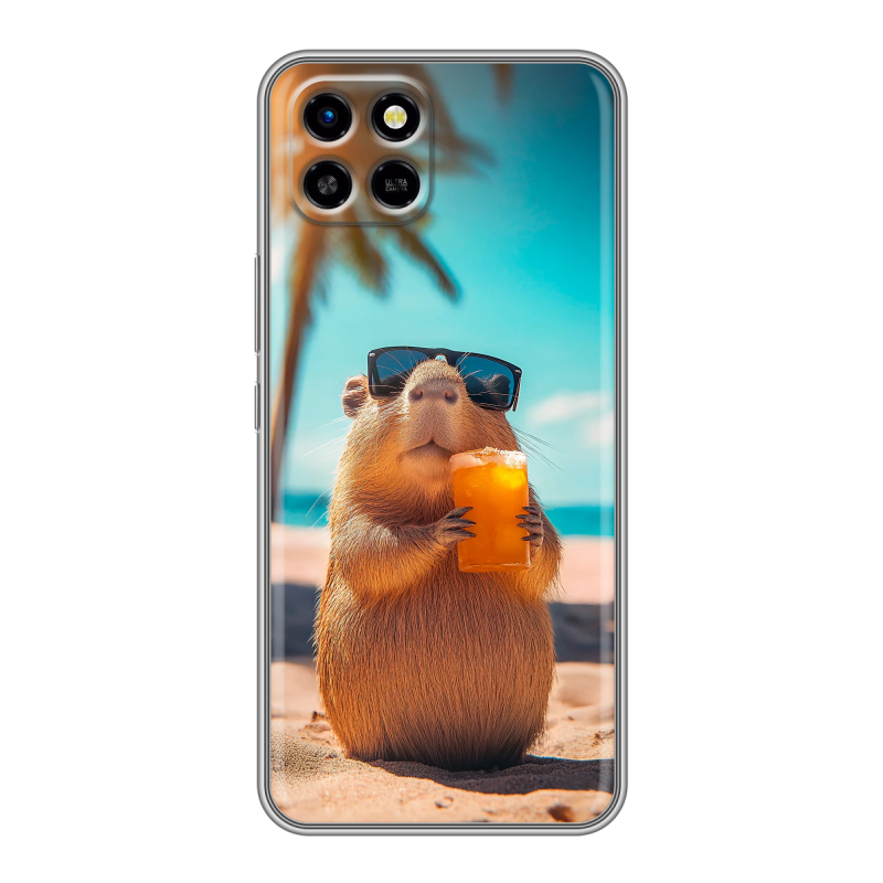Силиконовый чехол на Infinix SMART 6 HD с принтом Капибара Силиконовый чехол на Infinix SMART 6 HD с принтом Капибара