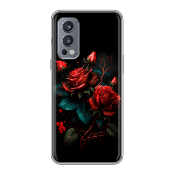 Силиконовый чехол на OnePlus Nord 2 с принтом Розы красные Силиконовый чехол на OnePlus Nord 2 с принтом Розы красные