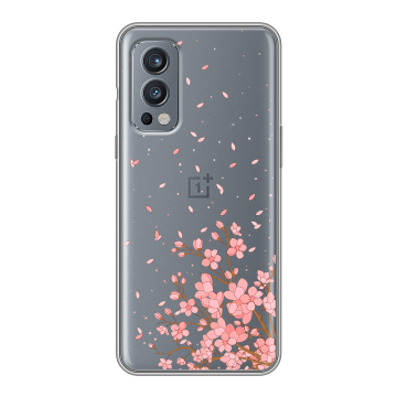 Силиконовый чехол на OnePlus Nord 2 с принтом Ветка сакуры Силиконовый чехол на OnePlus Nord 2 с принтом Ветка сакуры