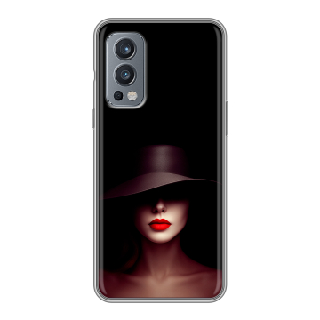 Силиконовый чехол на OnePlus Nord 2 с принтом Девушка в шляпе Силиконовый чехол на OnePlus Nord 2 с принтом Девушка в шляпе