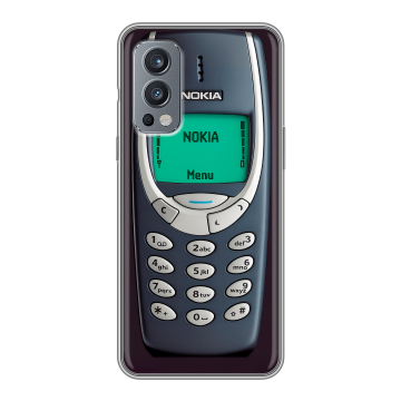 Силиконовый чехол на OnePlus Nord 2 с принтом Старый телефон Силиконовый чехол на OnePlus Nord 2 с принтом Старый телефон