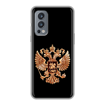 Силиконовый чехол на OnePlus Nord 2 с принтом Герб России золотой Силиконовый чехол на OnePlus Nord 2 с принтом Герб России золотой