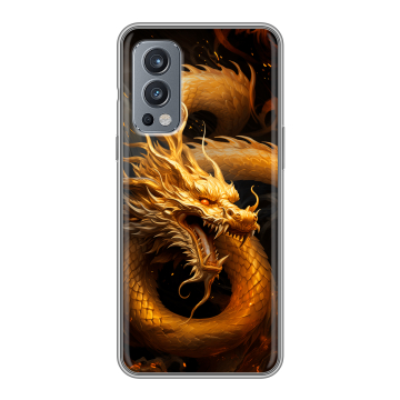 Силиконовый чехол на OnePlus Nord 2 с принтом Золотой дракон Силиконовый чехол на OnePlus Nord 2 с принтом Золотой дракон