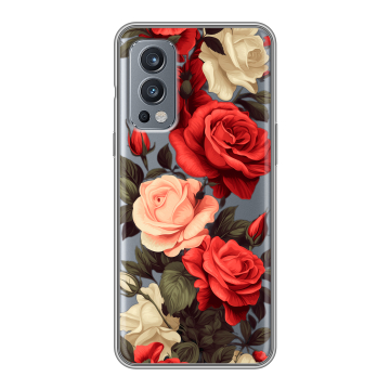 Силиконовый чехол на OnePlus Nord 2 с принтом Розы Силиконовый чехол на OnePlus Nord 2 с принтом Розы