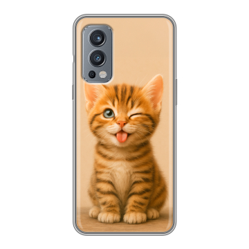 Силиконовый чехол на OnePlus Nord 2 с принтом котенок Силиконовый чехол на OnePlus Nord 2 с принтом котенок