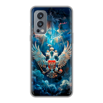 Силиконовый чехол на OnePlus Nord 2 с принтом Герб флаг России Силиконовый чехол на OnePlus Nord 2 с принтом Герб флаг России