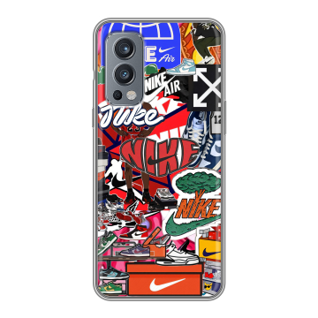 Силиконовый чехол на OnePlus Nord 2 с принтом Найк Nike яркий Силиконовый чехол на OnePlus Nord 2 с принтом Найк Nike яркий
