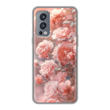 Силиконовый чехол на OnePlus Nord 2 с принтом Розовые розы Силиконовый чехол на OnePlus Nord 2 с принтом Розовые розы