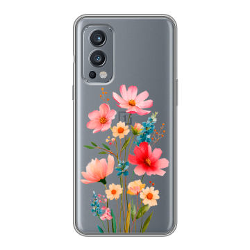 Силиконовый чехол на OnePlus Nord 2 с принтом Цветы Силиконовый чехол на OnePlus Nord 2 с принтом Цветы