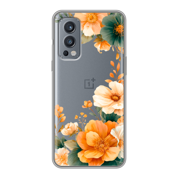 Силиконовый чехол на OnePlus Nord 2 с принтом Цветы принт Силиконовый чехол на OnePlus Nord 2 с принтом Цветы принт
