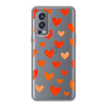 Силиконовый чехол на OnePlus Nord 2 с принтом Сердечки Силиконовый чехол на OnePlus Nord 2 с принтом Сердечки