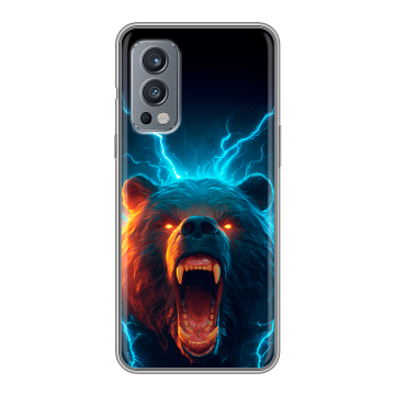 Силиконовый чехол на OnePlus Nord 2 с принтом Медведь