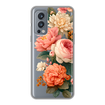 Силиконовый чехол на OnePlus Nord 2 с принтом цветы