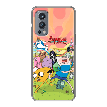 Силиконовый чехол на OnePlus Nord 2 с принтом Adventure time Время приключений