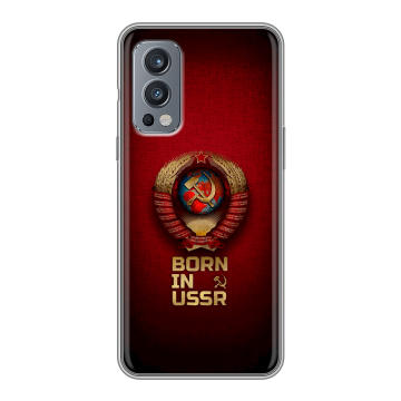 Силиконовый чехол на OnePlus Nord 2 с принтом Флаг Герб СССР