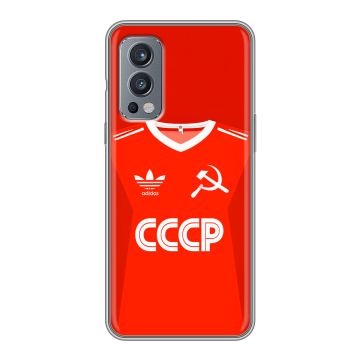 Силиконовый чехол на OnePlus Nord 2 с принтом Флаг Герб СССР Силиконовый чехол на OnePlus Nord 2 с принтом Флаг Герб СССР