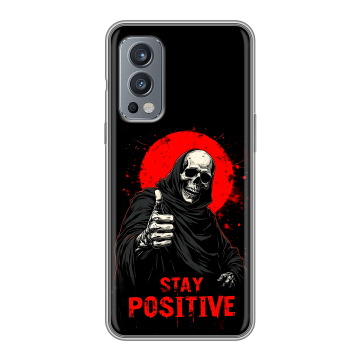 Силиконовый чехол на OnePlus Nord 2 с принтом смешной скелет Силиконовый чехол на OnePlus Nord 2 с принтом смешной скелет