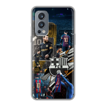 Силиконовый чехол на OnePlus Nord 2 с принтом Messi Barcelona Силиконовый чехол на OnePlus Nord 2 с принтом Messi Barcelona
