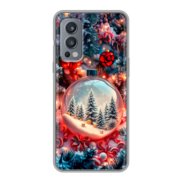 Силиконовый чехол на OnePlus Nord 2 с принтом Новый год Силиконовый чехол на OnePlus Nord 2 с принтом Новый год