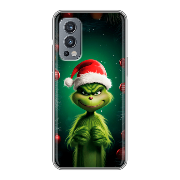 Силиконовый чехол на OnePlus Nord 2 с принтом Гринч Новый год Рождество Силиконовый чехол на OnePlus Nord 2 с принтом Гринч Новый год Рождество