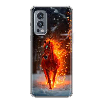 Силиконовый чехол на OnePlus Nord 2 с принтом Новый год Силиконовый чехол на OnePlus Nord 2 с принтом Новый год