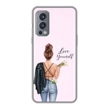 Силиконовый чехол на OnePlus Nord 2 с принтом женский Силиконовый чехол на OnePlus Nord 2 с принтом женский