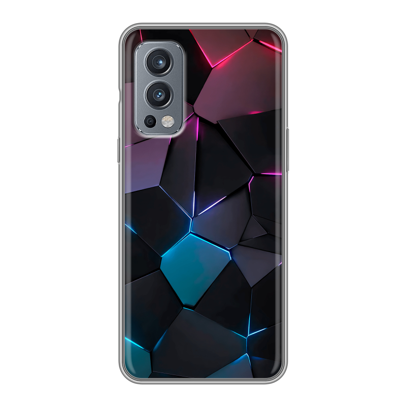 Силиконовый чехол на OnePlus Nord 2 с принтом Геометрия неона Силиконовый чехол на OnePlus Nord 2 с принтом Геометрия неона