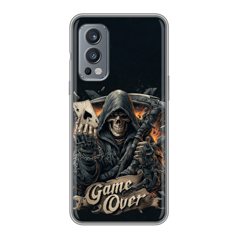 Силиконовый чехол на OnePlus Nord 2 с принтом Скелет карты Силиконовый чехол на OnePlus Nord 2 с принтом Скелет карты
