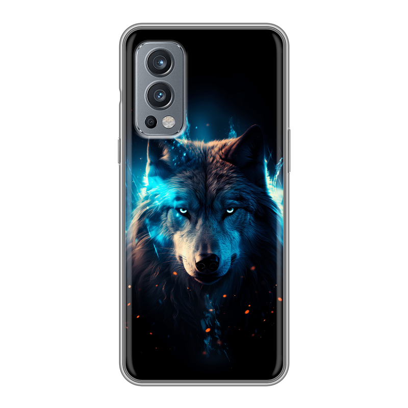 Силиконовый чехол на OnePlus Nord 2 с принтом Волк ночной Силиконовый чехол на OnePlus Nord 2 с принтом Волк ночной